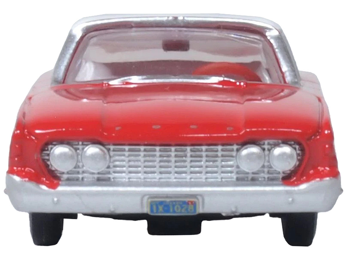1960 Ford Fairlane Sedan 500 Monte Carlo Red with Corinthian White Top and Interior 1/87 (HO) Scale Diecast Model Car by Oxford Diecast LuxuryLifeWay Online Store