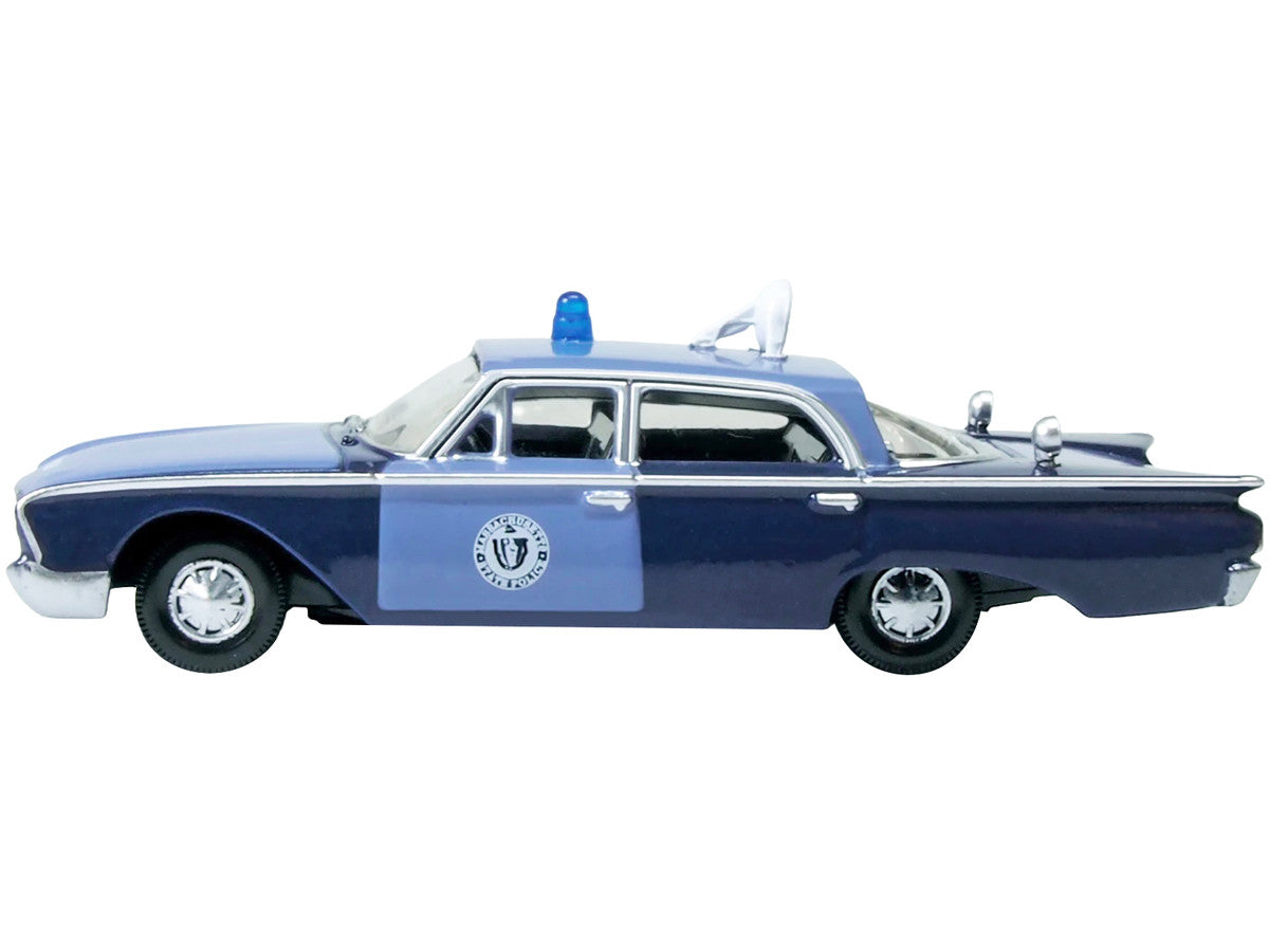 1960 Ford Fairlane Sedan "Massachusetts State Police Radar Car" Blue Two-Tone 1/87 (HO) Scale Diecast Model Car by Oxford Diecast LuxuryLifeWay Online Store