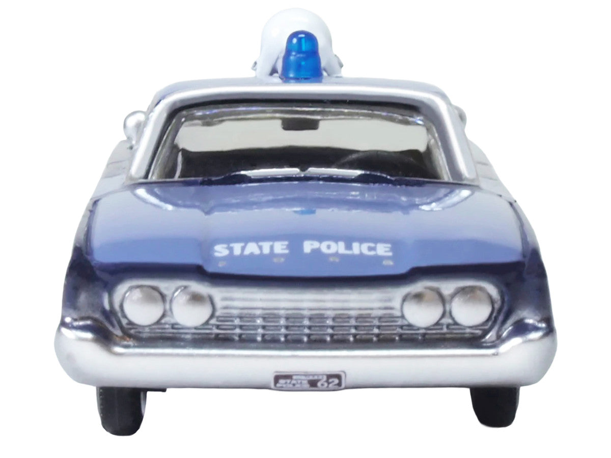 1960 Ford Fairlane Sedan "Massachusetts State Police Radar Car" Blue Two-Tone 1/87 (HO) Scale Diecast Model Car by Oxford Diecast LuxuryLifeWay Online Store