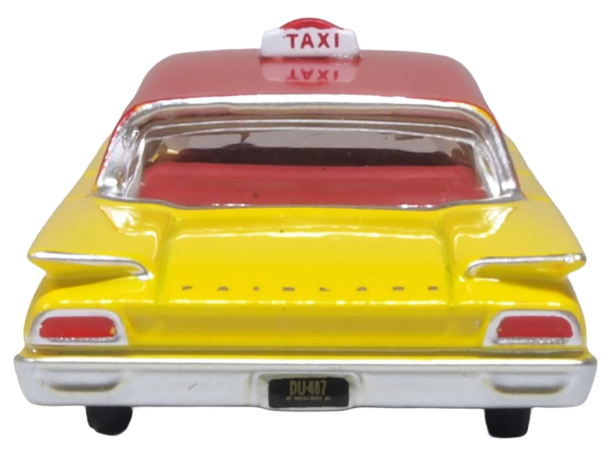 1960 Ford Fairlane Sedan "NYC Taxi" Yellow with Red Top and Interior 1/87 (HO) Scale Diecast Model Car by Oxford Diecast LuxuryLifeWay Online Store