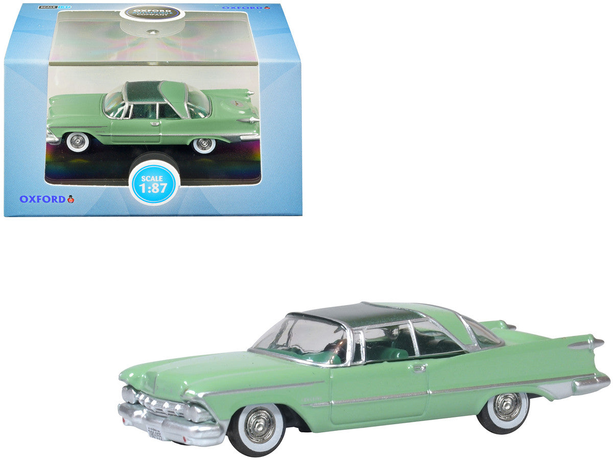 1959 Chrysler Imperial Crown 2 Door Hardtop Highland Green and Ballad Green 1/87 (HO) Scale Diecast Model Car by Oxford Diecast LuxuryLifeWay Online Store