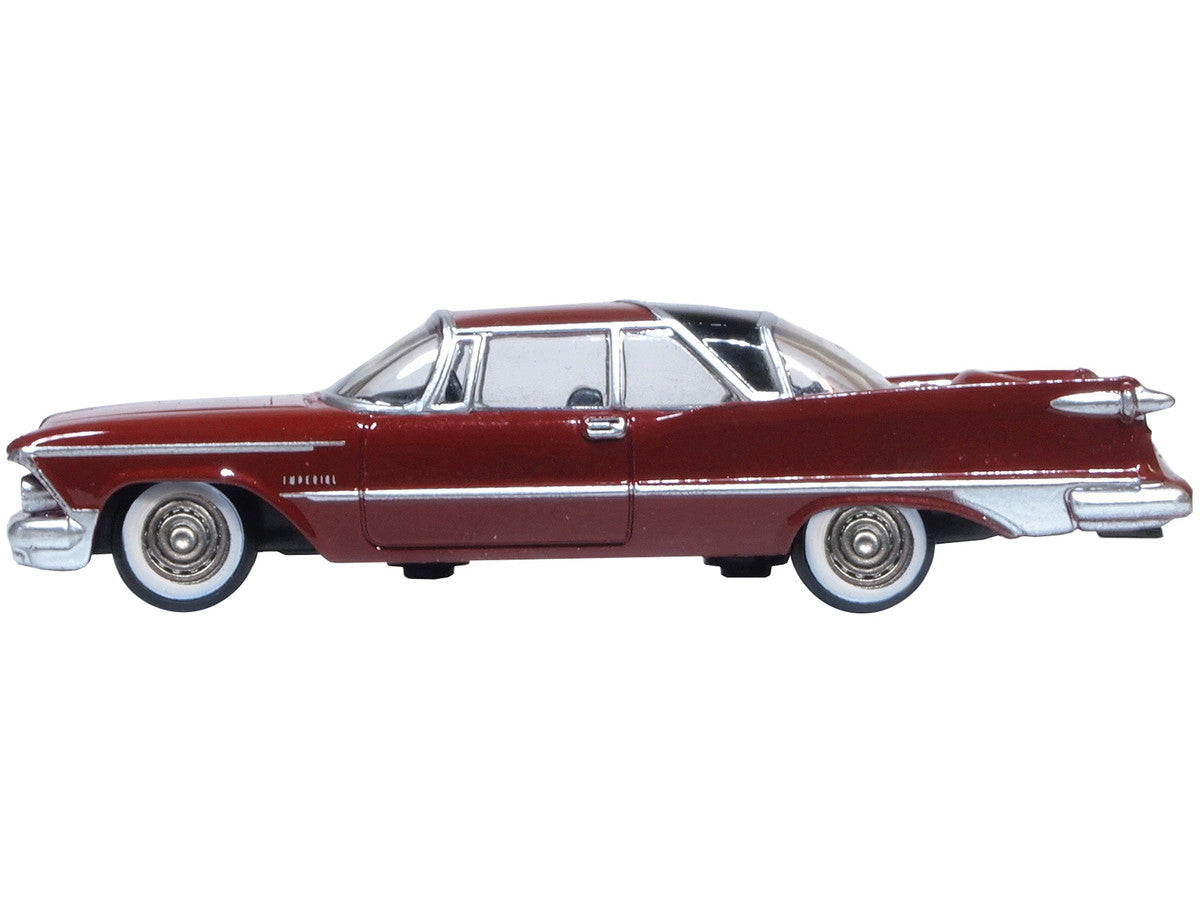 1959 Chrysler Imperial Crown 2 Door Hardtop Radiant Red with Black Top 1/87 (HO) Scale Diecast Model Car by Oxford Diecast LuxuryLifeWay Online Store