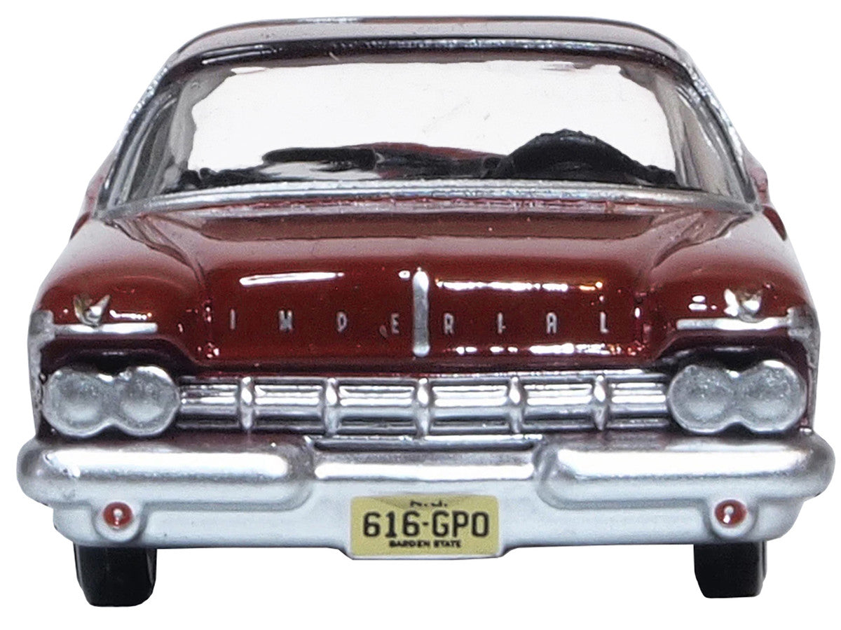 1959 Chrysler Imperial Crown 2 Door Hardtop Radiant Red with Black Top 1/87 (HO) Scale Diecast Model Car by Oxford Diecast LuxuryLifeWay Online Store