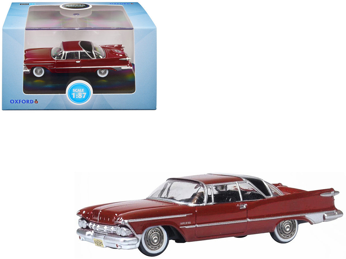 1959 Chrysler Imperial Crown 2 Door Hardtop Radiant Red with Black Top 1/87 (HO) Scale Diecast Model Car by Oxford Diecast LuxuryLifeWay Online Store