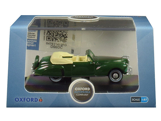 1941 Lincoln Continental Convertible Spode Green 1/87 (HO) Scale Diecast Model Car by Oxford Diecast LuxuryLifeWay Online Store