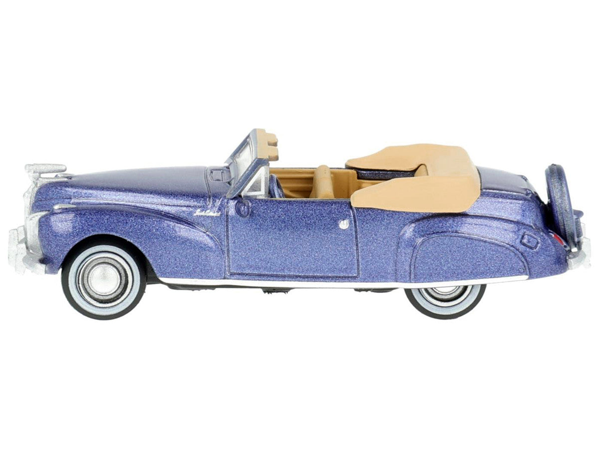1941 Lincoln Continental Convertible Darian Blue Metallic with Tan Interior 1/87 (HO) Scale Diecast Model Car by Oxford Diecast LuxuryLifeWay Online Store