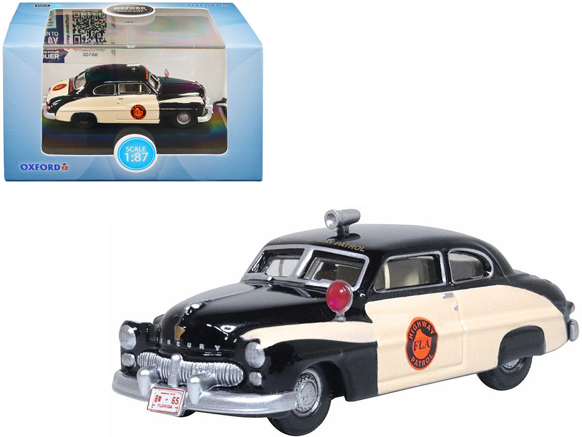 1949 Mercury Monarch Police Black and White "Florida Highway Patrol" 1/87 (HO) Scale Diecast Model Car by Oxford Diecast LuxuryLifeWay Online Store