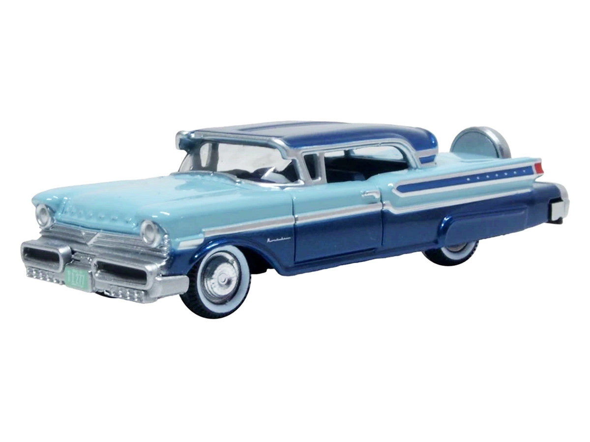 1957 Mercury Montclair Nantucket Blue Metallic and Pacific Blue Two-Tone 1/87 (HO) Scale Diecast Model Car by Oxford Diecast LuxuryLifeWay Online Store