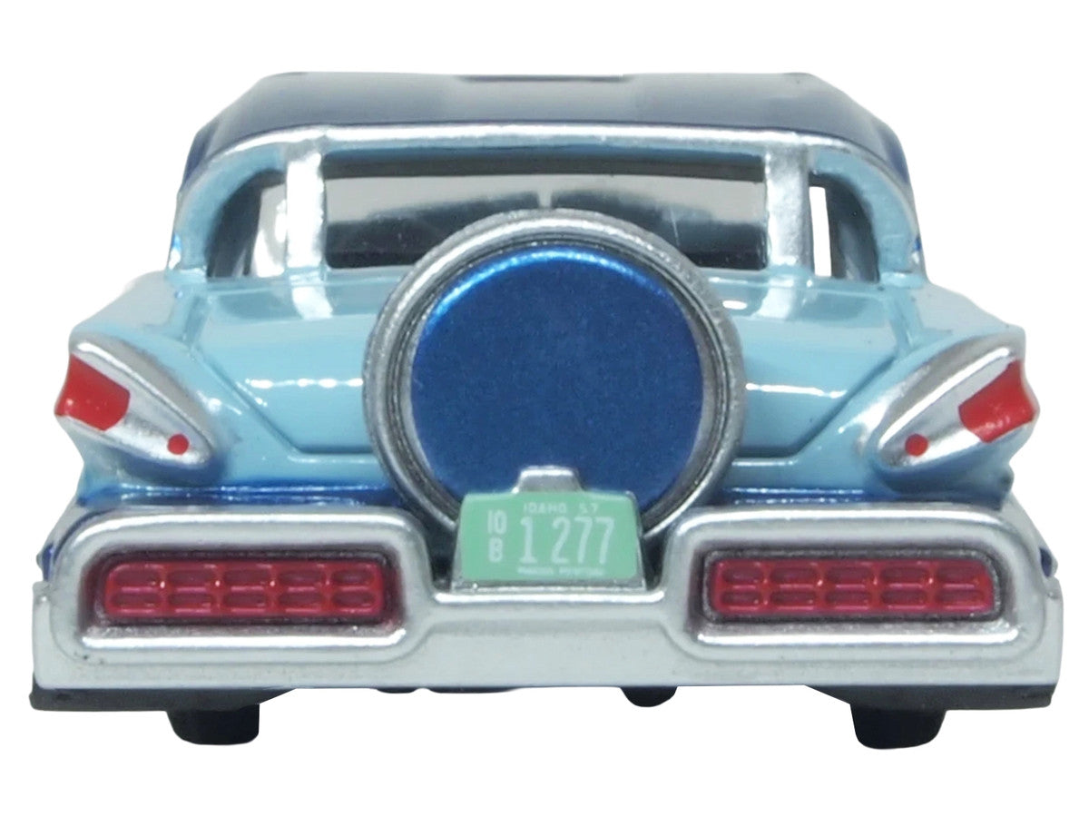 1957 Mercury Montclair Nantucket Blue Metallic and Pacific Blue Two-Tone 1/87 (HO) Scale Diecast Model Car by Oxford Diecast LuxuryLifeWay Online Store