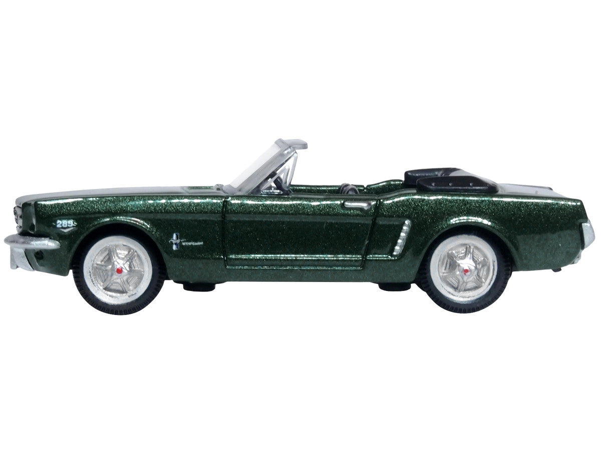 1965 Ford Mustang Convertible Ivy Green Metallic 1/87 (HO) Scale Diecast Model Car by Oxford Diecast LuxuryLifeWay Online Store
