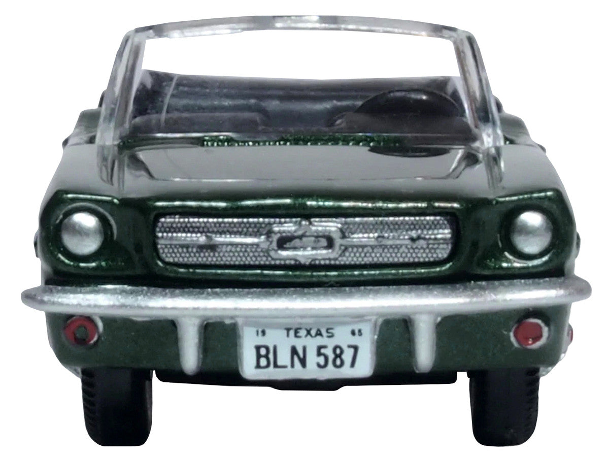 1965 Ford Mustang Convertible Ivy Green Metallic 1/87 (HO) Scale Diecast Model Car by Oxford Diecast LuxuryLifeWay Online Store