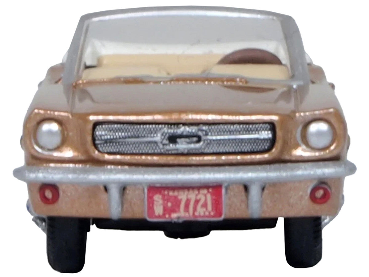1965 Ford Mustang Convertible Prairie Bronze Metallic 1/87 (HO) Scale Diecast Model Car by Oxford Diecast LuxuryLifeWay Online Store