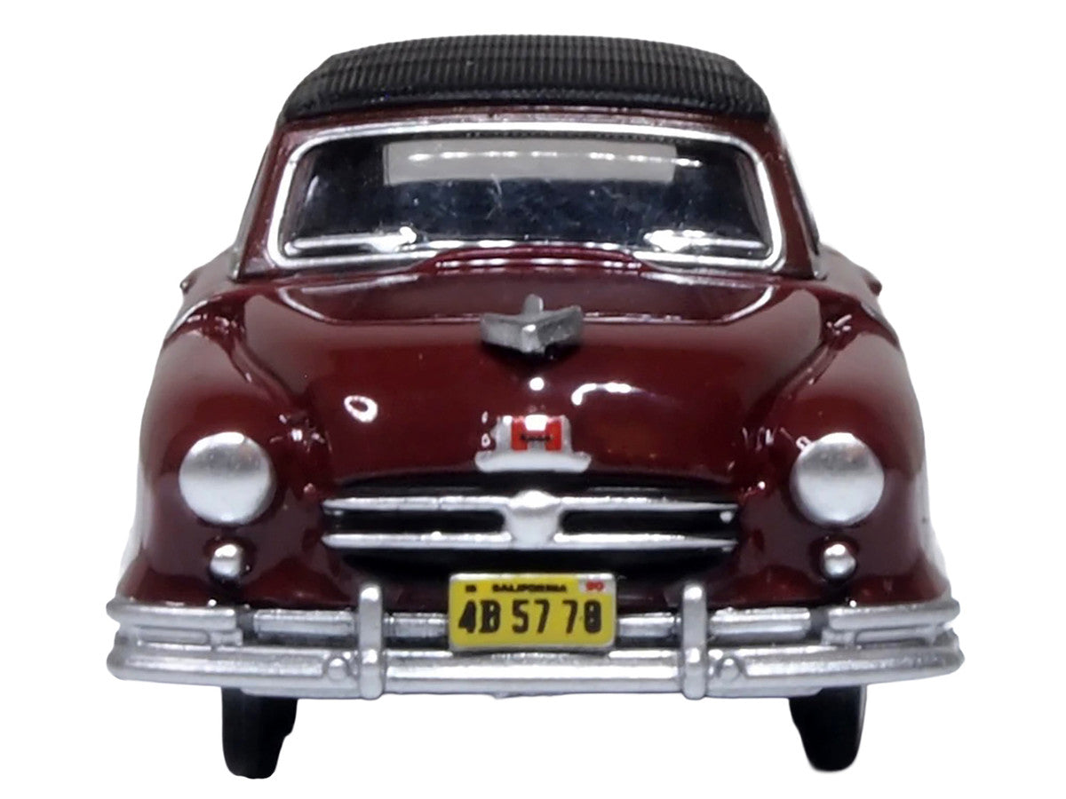 1950 Nash Rambler Custom Landau Convertible (Closed) Sunset Maroon with Black Top 1/87 (HO) Scale Diecast Model Car by Oxford Diecast LuxuryLifeWay Online Store