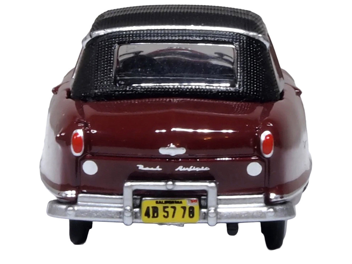 1950 Nash Rambler Custom Landau Convertible (Closed) Sunset Maroon with Black Top 1/87 (HO) Scale Diecast Model Car by Oxford Diecast LuxuryLifeWay Online Store