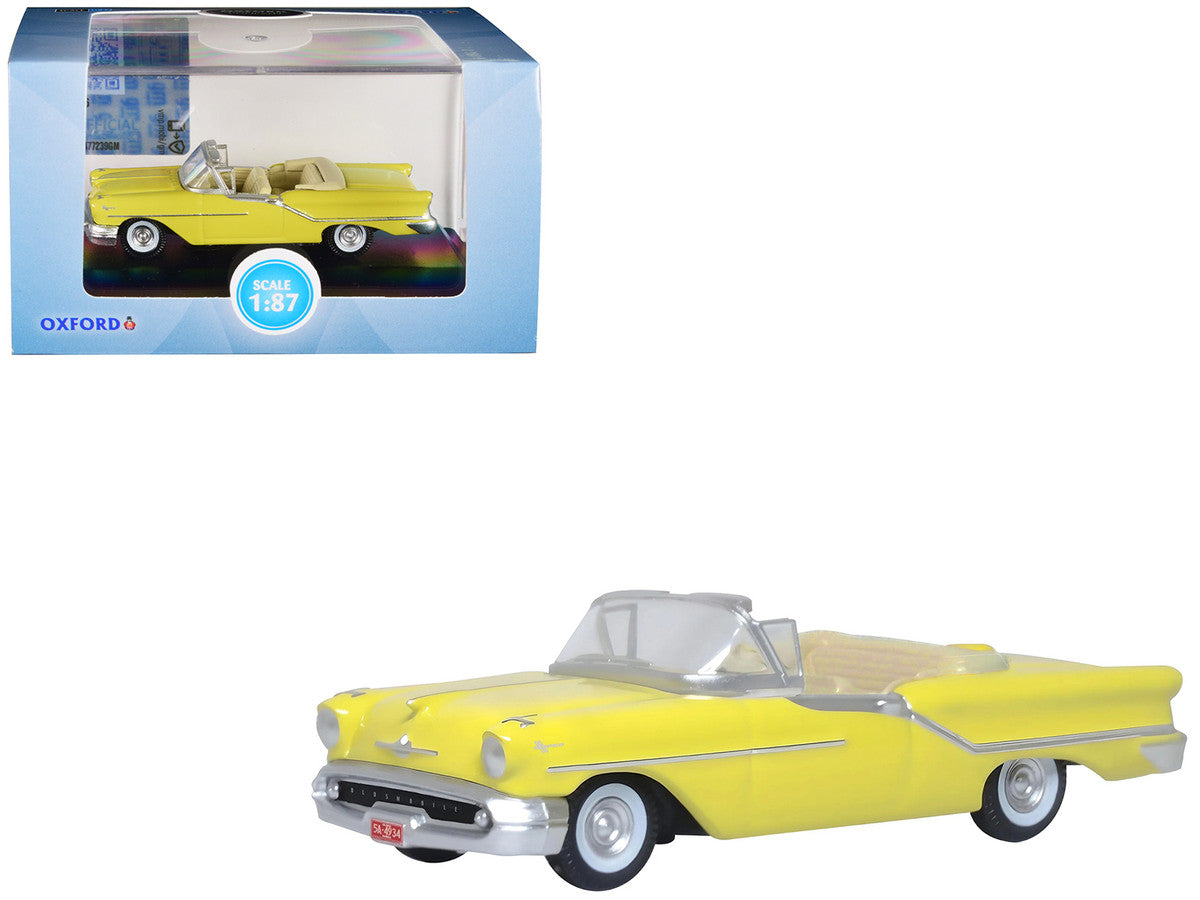 1957 Oldsmobile 88 Convertible Coronado Yellow 1/87 (HO) Scale Diecast Model Car by Oxford Diecast LuxuryLifeWay Online Store