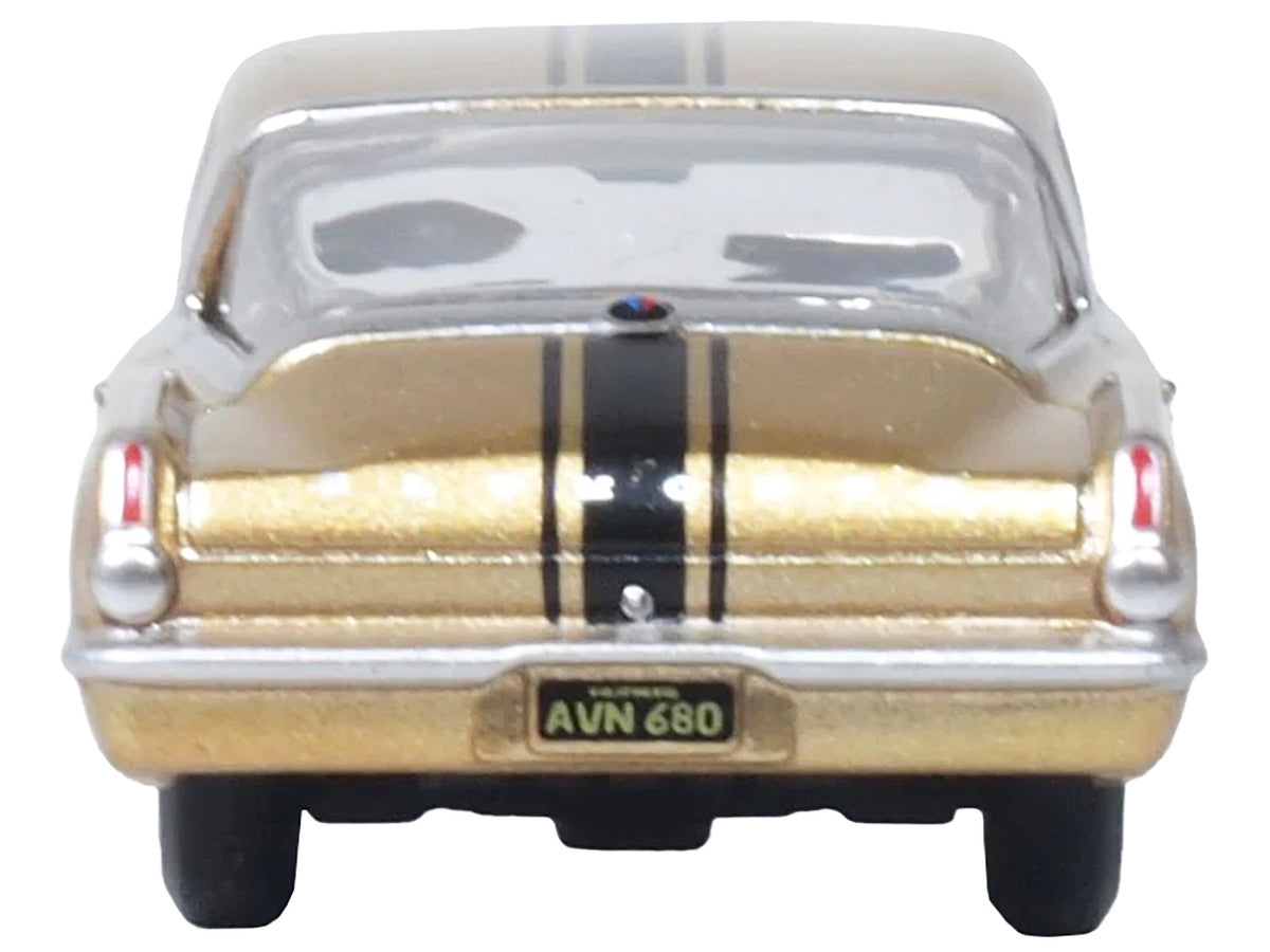 1965 Plymouth Barracuda Gold Metallic with Black Stripes 1/87 (HO) Scale Diecast Model Car by Oxford Diecast LuxuryLifeWay Online Store