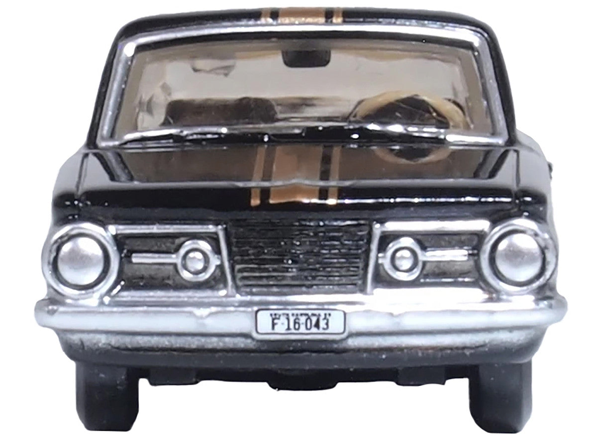 1965 Plymouth Barracuda Black with Gold Stripes 1/87 (HO) Scale Diecast Model Car by Oxford Diecast LuxuryLifeWay Online Store