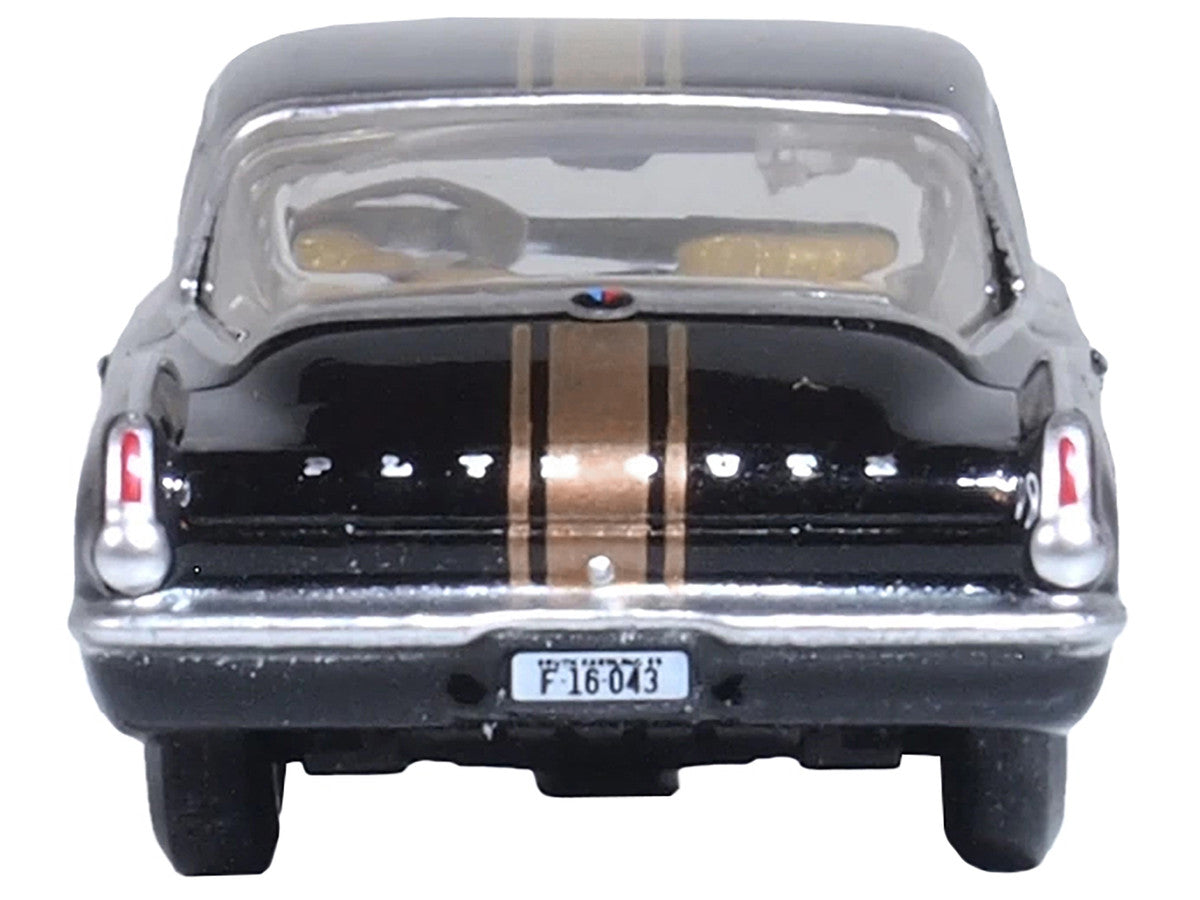 1965 Plymouth Barracuda Black with Gold Stripes 1/87 (HO) Scale Diecast Model Car by Oxford Diecast LuxuryLifeWay Online Store