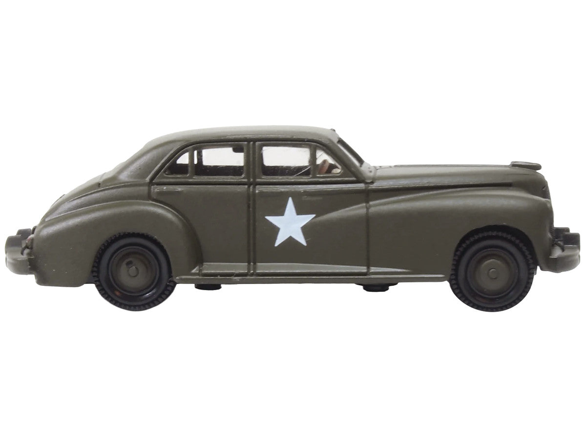 1942 Packard Clipper Touring Sedan "US Army Staff Car" Olive Drab 1/87 (HO) Scale Diecast Model Car by Oxford Diecast LuxuryLifeWay Online Store