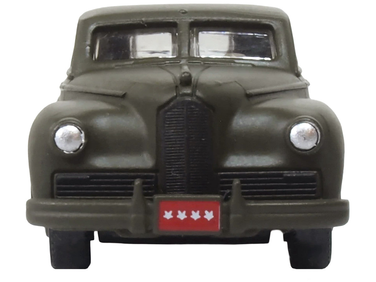 1942 Packard Clipper Touring Sedan "US Army Staff Car" Olive Drab 1/87 (HO) Scale Diecast Model Car by Oxford Diecast LuxuryLifeWay Online Store