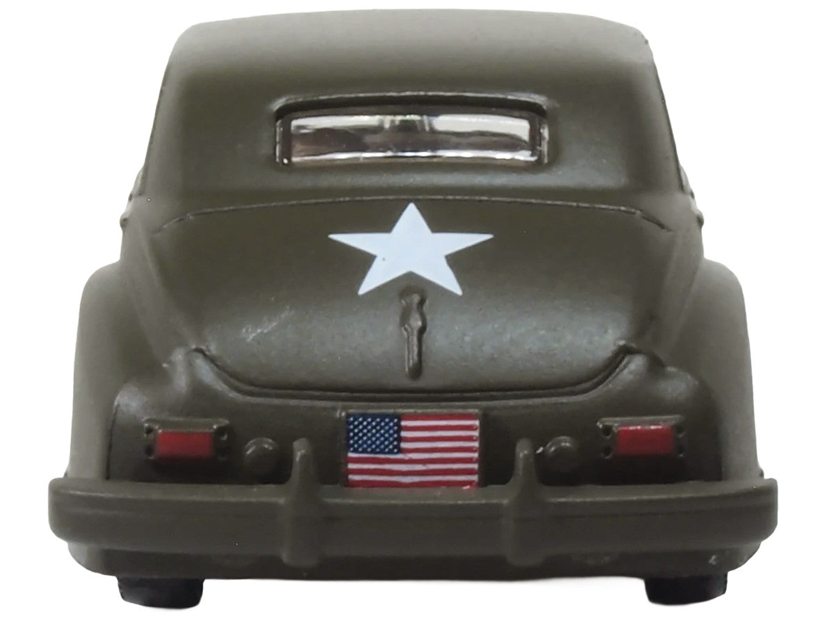 1942 Packard Clipper Touring Sedan "US Army Staff Car" Olive Drab 1/87 (HO) Scale Diecast Model Car by Oxford Diecast LuxuryLifeWay Online Store