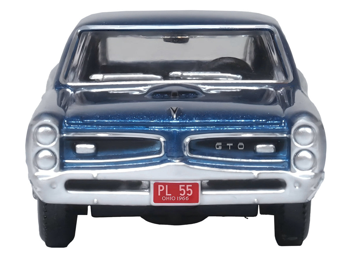 1966 Pontiac GTO Fontaine Blue Metallic 1/87 (HO) Scale Diecast Model Car by Oxford Diecast LuxuryLifeWay Online Store