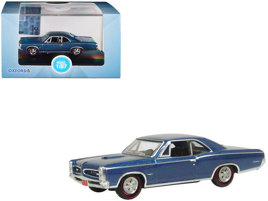 1966 Pontiac GTO Fontaine Blue Metallic 1/87 (HO) Scale Diecast Model Car by Oxford Diecast LuxuryLifeWay Online Store