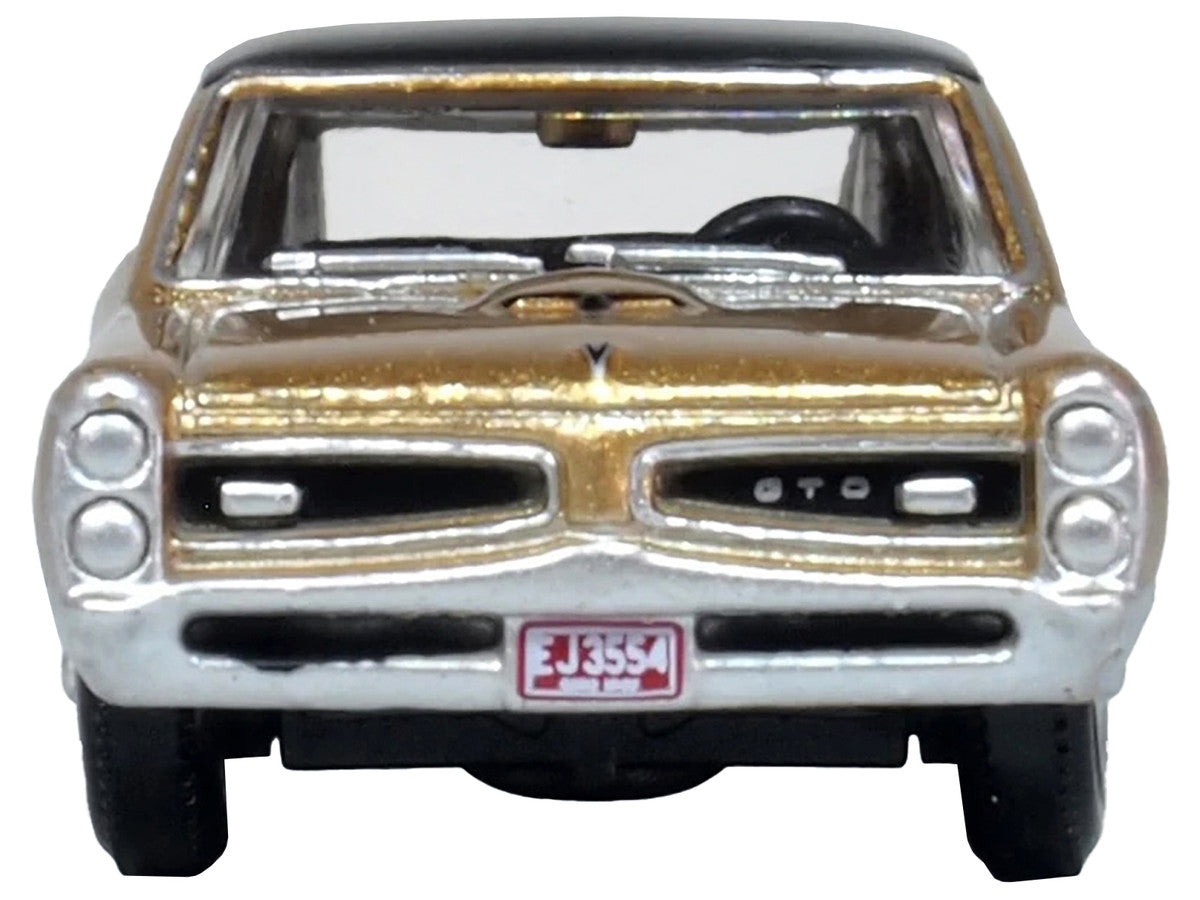 1966 Pontiac GTO Martinique Bronze Metallic with Black Top 1/87 (HO) Scale Diecast Model Car by Oxford Diecast LuxuryLifeWay Online Store
