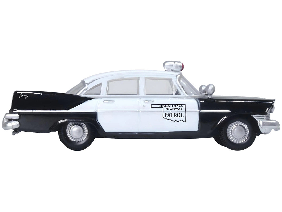 1959 Plymouth Savoy Black and White "Oklahoma Highway Patrol" 1/87 (HO) Scale Diecast Model Car by Oxford Diecast LuxuryLifeWay Online Store