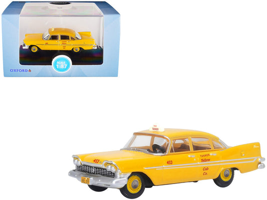 1959 Plymouth Belvedere Taxi Yellow "Tanner Yellow Cab Co." 1/87 (HO) Scale Diecast Model Car by Oxford Diecast LuxuryLifeWay Online Store