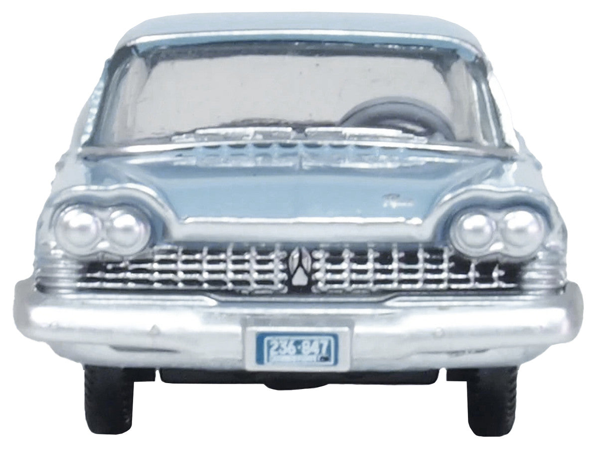 1959 Plymouth Savoy Sedan Powder Blue 1/87 (HO) Scale Diecast Model Car by Oxford Diecast LuxuryLifeWay Online Store