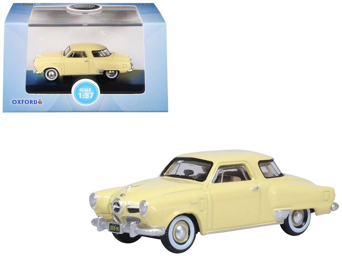 1950 Studebaker Champion Starlight Coupe Tulip Cream 1/87 (HO) Scale Diecast Model Car by Oxford Diecast LuxuryLifeWay Online Store