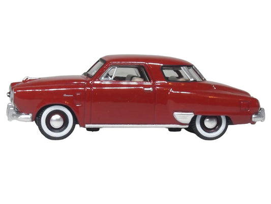 1950 Studebaker Champion Starlight Coupe Commanche Red 1/87 (HO) Scale Diecast Model Car by Oxford Diecast LuxuryLifeWay Online Store