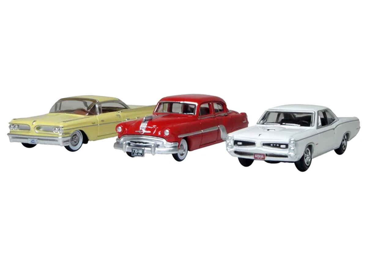 Pontiac Set of 3 Cars "100th Anniversary 2026" 1/87 (HO) Scale Diecast Model Cars by Oxford Diecast LuxuryLifeWay Online Store