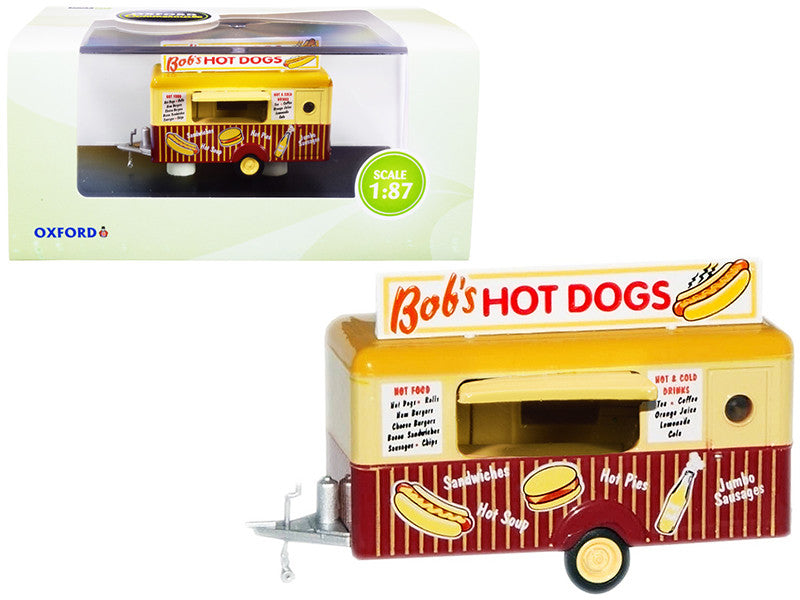"Bob's Hot Dogs" Mobile Food Trailer 1/87 (HO) Scale Diecast Model by Oxford Diecast LuxuryLifeWay Online Store