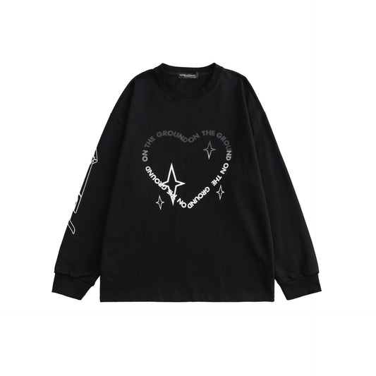 Women's Round Neck Loose Long Sleeve T-shirt Pi-Mart