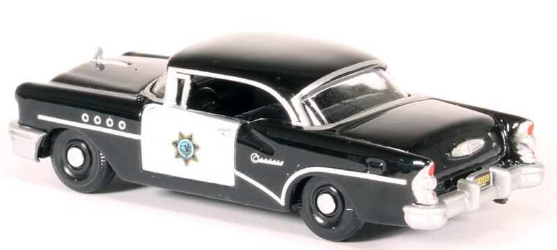1955 Buick Century "California Highway Patrol" (CHP) Black 1/87 (HO) Scale Diecast Model Car by Oxford Diecast LuxuryLifeWay Online Store