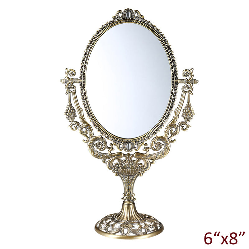 Rustic Double-Sided Makeup Mirror for Desktop Use LadyShow.Store
