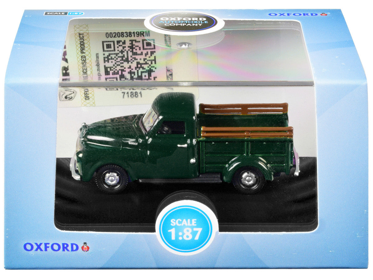 1948 Dodge B-1B Pickup Truck Dark Green 1/87 (HO) Scale Diecast Model Car by Oxford Diecast LuxuryLifeWay Online Store