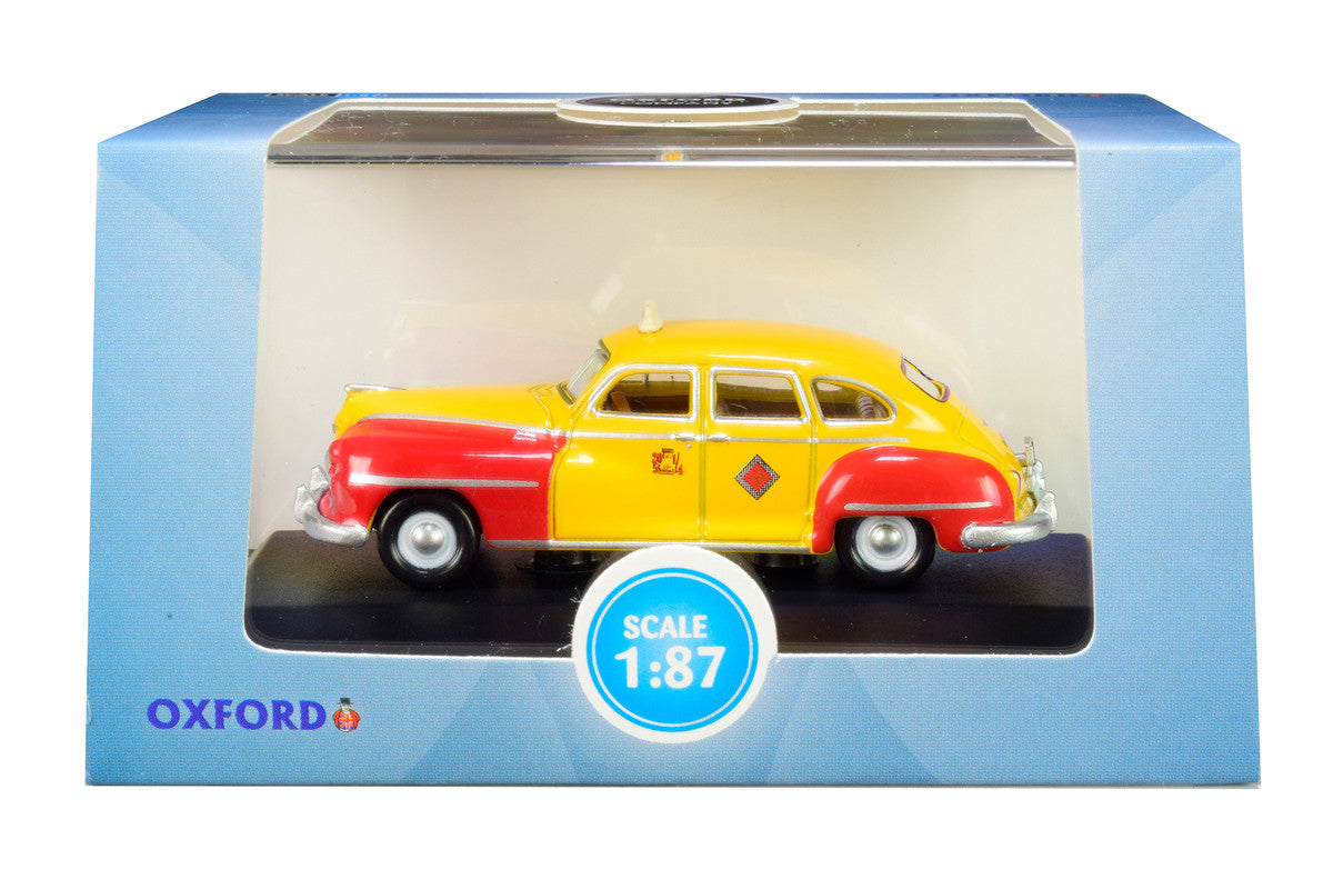 1946-1948 DeSoto Suburban Yellow and Red "San Francisco Taxi" "The Godfather" Movie 1/87 (HO) Scale Diecast Model Car by Oxford Diecast LuxuryLifeWay Online Store