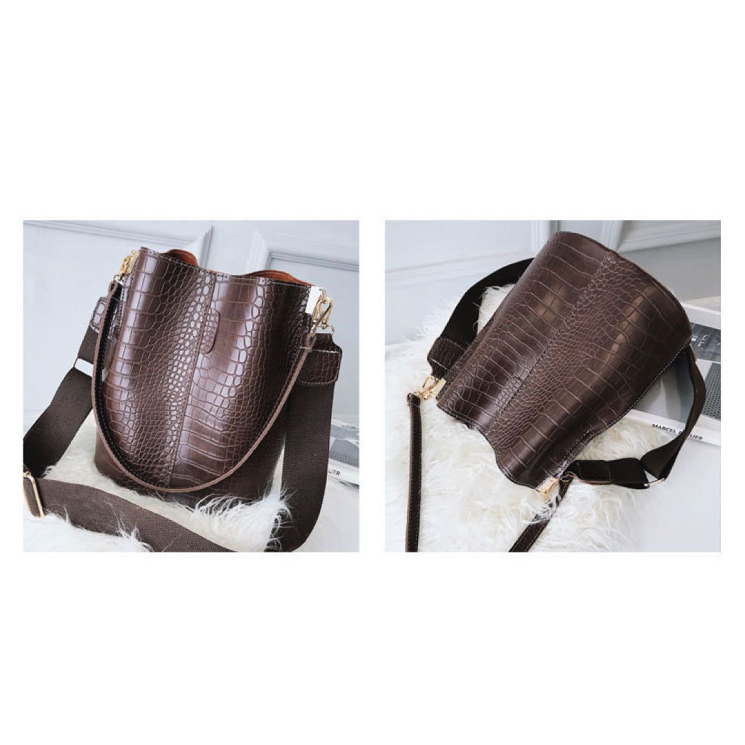 Blake Shoulder Bag -Chocolate Croc LadyShow.Store