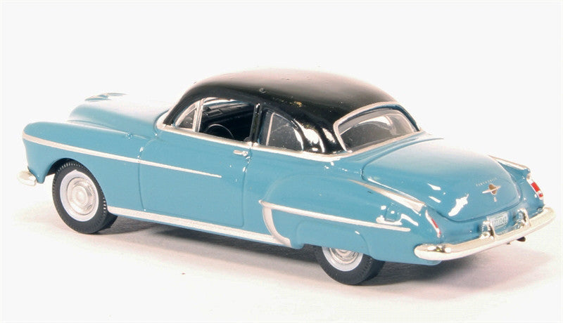 1950 Oldsmobile Rocket 88 Coupe Crest Blue with Black Top 1/87 (HO) Scale Diecast Model Car by Oxford Diecast LuxuryLifeWay Online Store
