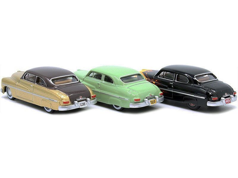 1949 Mercury Set of 3 Cars "70th Anniversary" 1/87 (HO) Scale Diecast Model Cars by Oxford Diecast LuxuryLifeWay Online Store
