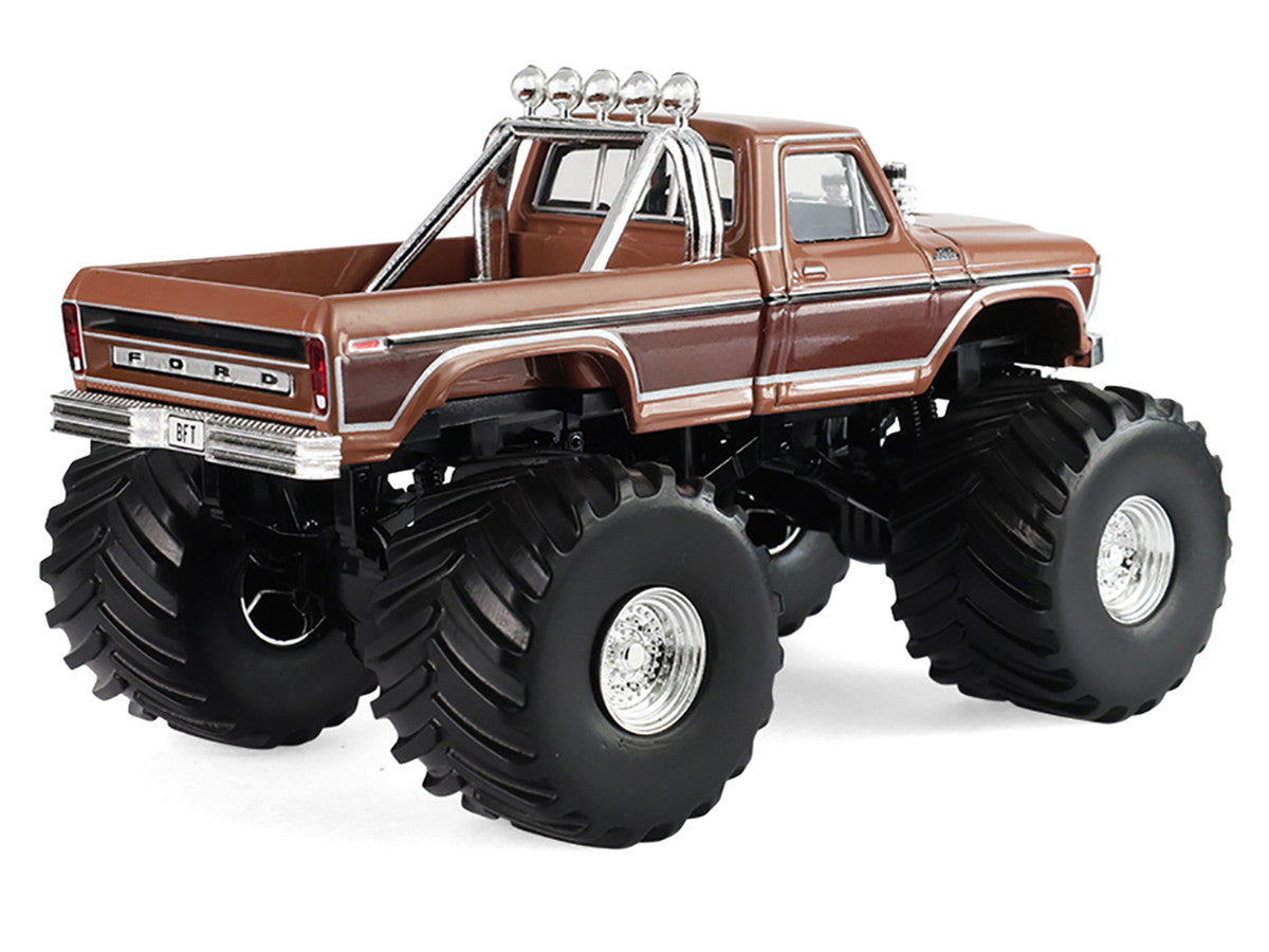 1978 Ford F-350 Monster Truck with 66-Inch Tires "BFT" Brown Two-Tone "Kings of Crunch" Series 1/43 Diecast Model Car by Greenlight LuxuryLifeWay Online Store