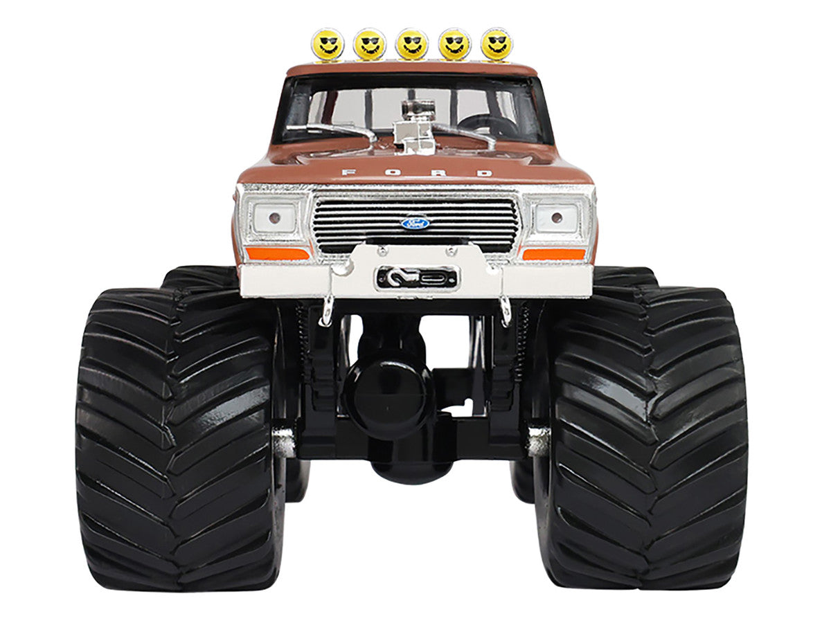 1978 Ford F-350 Monster Truck with 66-Inch Tires "BFT" Brown Two-Tone "Kings of Crunch" Series 1/43 Diecast Model Car by Greenlight LuxuryLifeWay Online Store