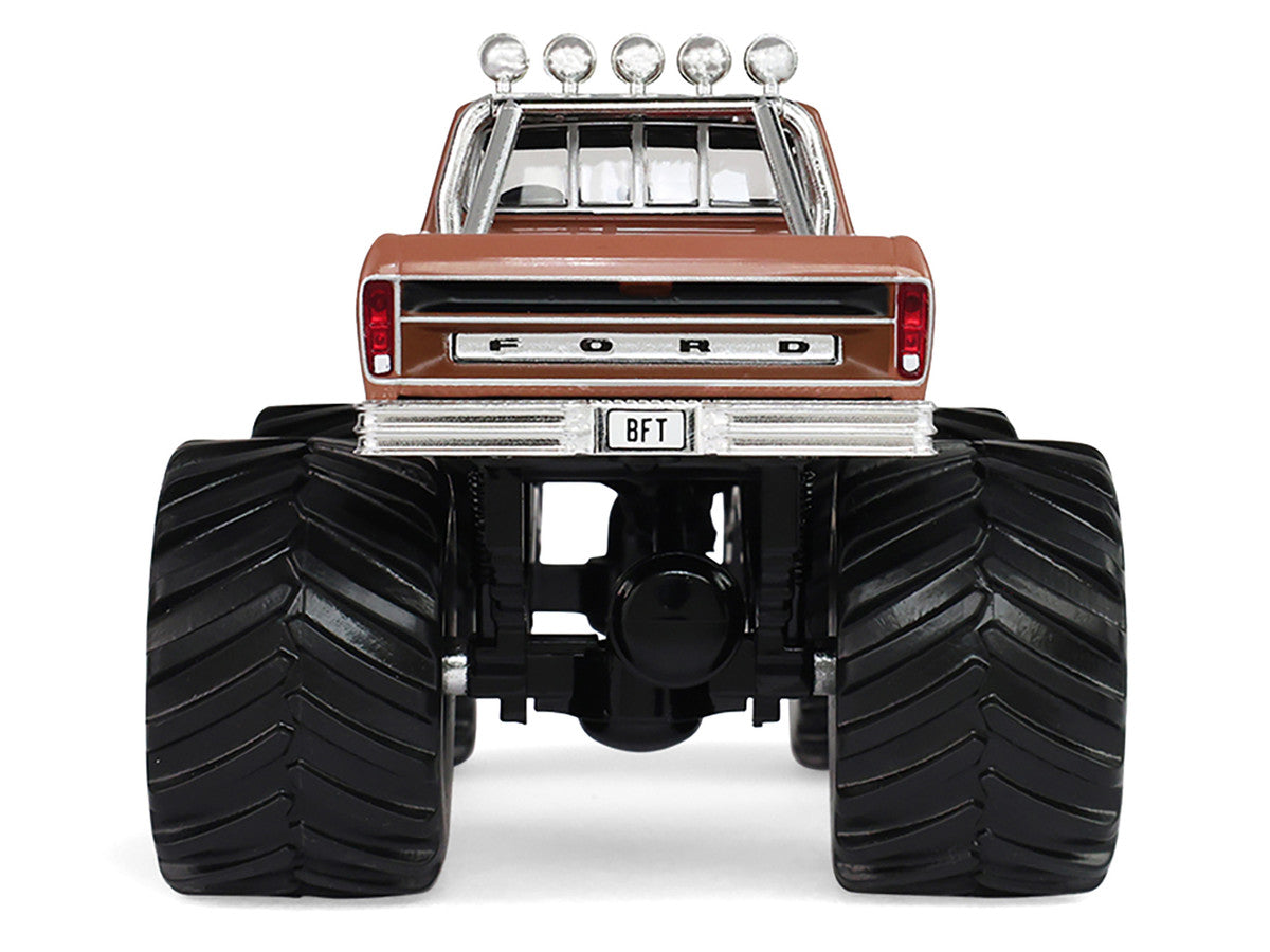 1978 Ford F-350 Monster Truck with 66-Inch Tires "BFT" Brown Two-Tone "Kings of Crunch" Series 1/43 Diecast Model Car by Greenlight LuxuryLifeWay Online Store