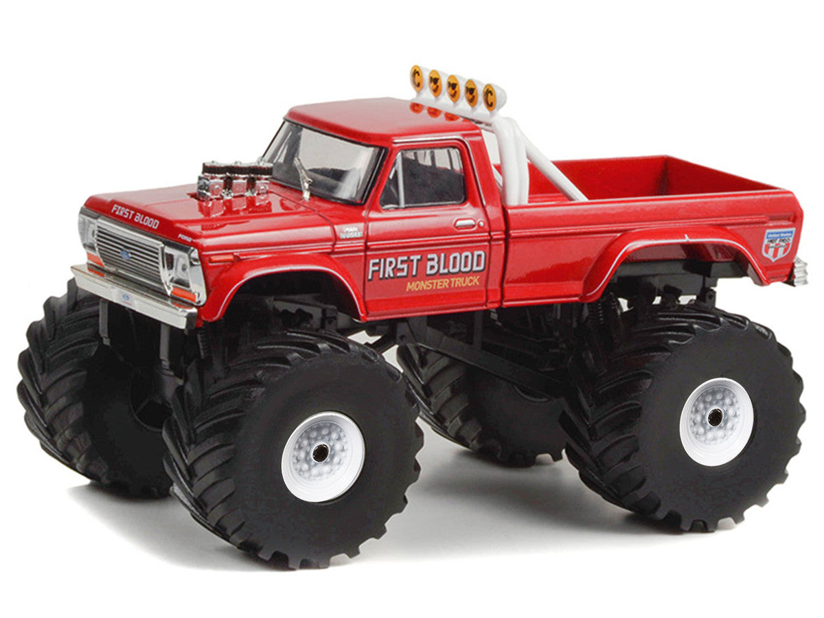1978 Ford F-250 Monster Truck with 66-Inch Tires "First Blood" Red "Kings of Crunch" Series 1/43 Diecast Model Car by Greenlight LuxuryLifeWay Online Store