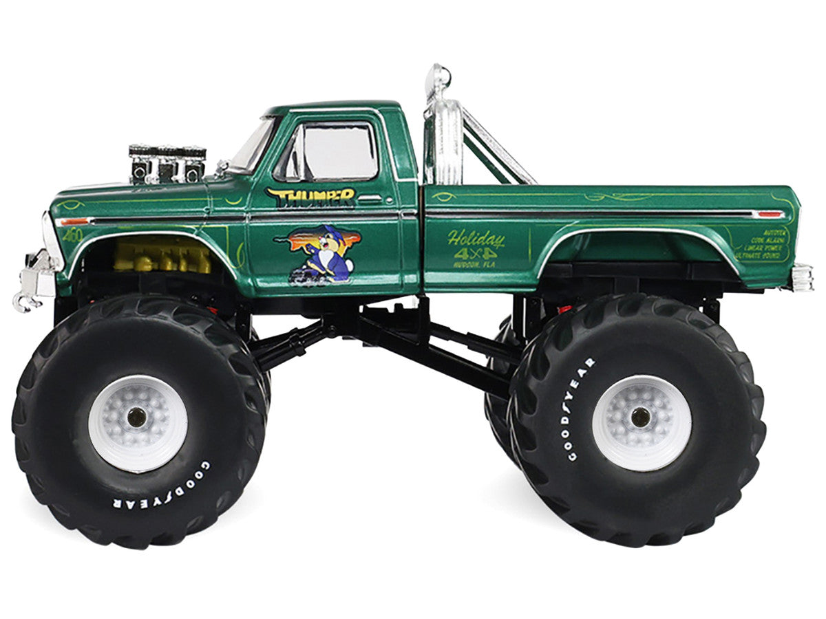 1975 Ford F-250 Monster Truck with 66-Inch Tires "Thumper" Green Metallic "Kings of Crunch" Series 1/43 Diecast Model Car by Greenlight LuxuryLifeWay Online Store