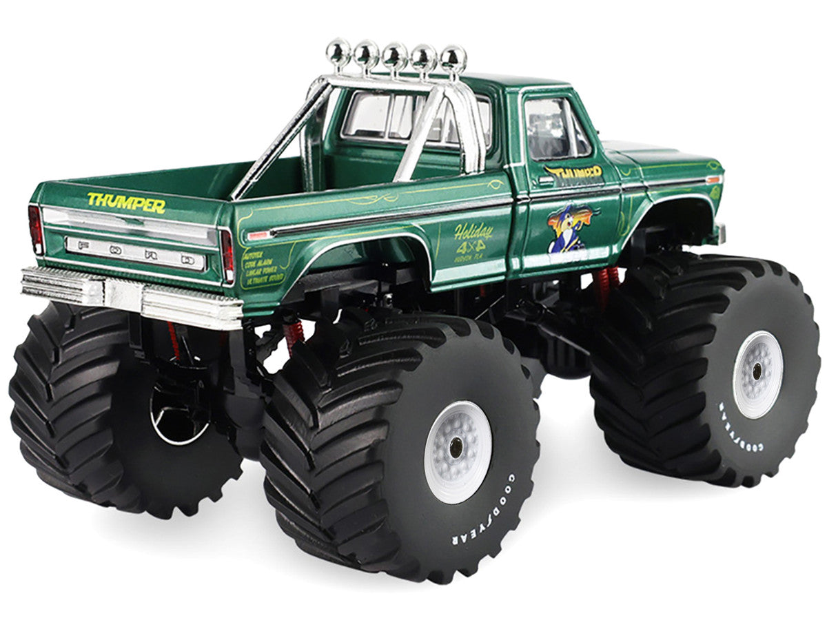 1975 Ford F-250 Monster Truck with 66-Inch Tires "Thumper" Green Metallic "Kings of Crunch" Series 1/43 Diecast Model Car by Greenlight LuxuryLifeWay Online Store