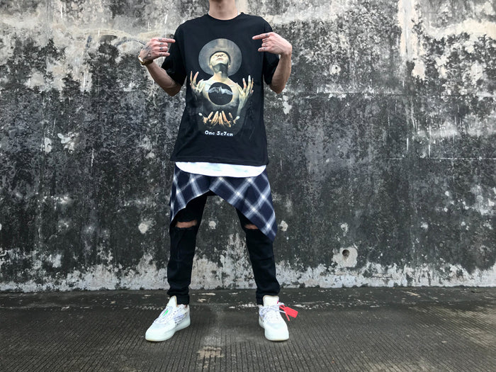 American Streetwear Dark Style T-Shirt with Print Pi-Mart